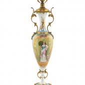 A Sèvres Porcelain Urn Mounted