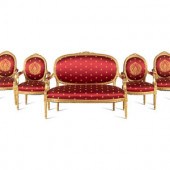 A Louis XVI Style Five-Piece Salon
