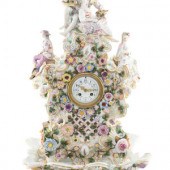 A Large German Porcelain Clock