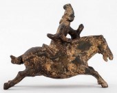 CHINESE CAST IRON HORSE AND RIDER
