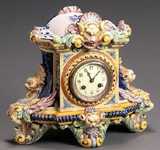 majolica porcelain clock